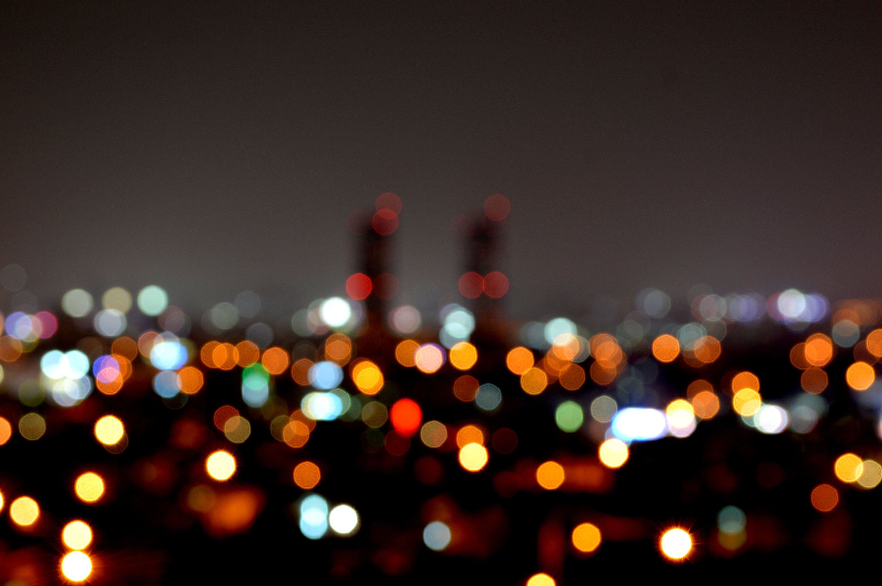 Bokeh City Lights at Night